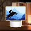 PHAYAH Luce notturna in acrilico con motivo motoslitta con porta USB, interruttore touch, regalo di compleanno per familiari e amici