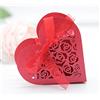 GIVBRO 50 Scatole Portaconfetti a Cuore, Rose Intagliate, Rosso, 9 x 8 x 3 cm | Include 50 nastri, da piegare e assemblare per caramelle, piccoli regali, matrimoni, feste prematrimoniali e compleanni