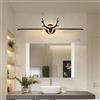 Mengjay Applique da Parete Interno Moderno,Lampada da Specchio LED Bagno 3000K/4000K/6000K,Lampada da Parete Corna di Cervo Decorative Illuminazione a Parete per Camera da Letto Soggiorno (60cm)