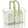Jwthee Cesto Caddy Doccia Portatile In Plastica Trasparente Con Manico Per Organizzazione Bagno, Colore Verde