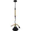 TEKHOME LAMPADARIO CORDA IN CANAPA PORTALAMPADA E27 PARALUME CAMPANA STILE RETRÒ B24-1