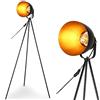 BAKAJI Lampada Piantana da Terra Design Moderno Industriale Struttura in Metallo Luce Lampadina E27 40 W con Paralume Girevole e Regolabile Base Treppiede Altezza 140cm Arredamento Casa Nero