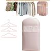 Knubbuf Borsa porta abiti salvaspazio con cerniera autocompressiva, organizer per armadio e contenitore per piumini, sacchetti porta abiti antipolvere, sacchetti a compressione (Rosa, L)