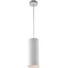 LEOLUX Metropolis - Lampada a Sospensione 1 Luce - Cilindro Moderno - LED GU10 - Finitura Bianca - Ideale per Penisola, Bancone, Ingressi e Punti Luce Singoli