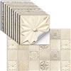 oxiang 24 Pezzi Adesivi Per Piastrelle Vinile Autoadesivi Adesivi Murali Impermeabili Per Cucina Bagno Piastrelle Parete Camino Armadio Decorazione Adesivi,Hz-53,20x20 Cm