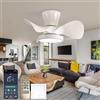 Caufloce Piccolo Lampadario Con Pale Ventilatore Moderno Timer Reversibile Lampadario Con Ventilatore Da Soffitto 6 Velocità Dc Dimmerabile Pale Da Soffitto Con Luce Per Camera Salotto-white