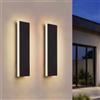 Ledvion 2 pezzi Applique da esterno LED lunga Villa Ip65 6W bianco | Pensato per vialetto terrazza facciata o giardino con uso esterno ben chiaro