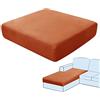 SHUOJIA Fodere per Cuscini per Divani, Protezioni per Cuscini per Sedili in Tessuto di Velluto Elasticizzato,Cuscino per Divano Fodera per mobili Coprisedile per Divano (Dark Orange,Chaise Longue)