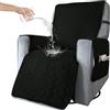 BXFUL Copripoltrona Relax Reclinabile Trapuntato 1 Posto Copridivano Copertura per Poltrona Universale per Protezione Divano con Fascia Elastica (L,Nero)