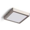 LEDKIA LIGHTING Plafoniera LED 18W Quadrata Metallo 225x225 mm Argento per Soggiorno, Cucina 6000K Bianco Freddo