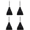 Fenghuangwu - Set di 4 eleganti nappe in poliestere, accessori per fai da te, nappe per chiavi, per mobili leggeri e decorazione domestica, colore nero
