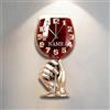 Generic Orologio da parete personalizzato con tazza da vino, nome personalizzato, tema vino, 2D, arte murale con tazza da vino, decorazione per bar, caverna dell'uomo, camera da letto, soggiorno, regali di