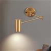 LOGT Lampada da Parete Regolabile Braccio Girevole Applique Vintage in Metallo Braccio Lungo Comodino con Spina Ruotabile a 360° Lampada da Lettura da Parete Regolabile Braccio Snodato Illuminazione