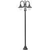 Sufrk Lampione da Giardino E27 220 cm Alluminio 3 Lampade Bronzo-Lampione da Giardino, Lampioncino da Esterno LED Grado di Protezione