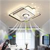 Phtlampes LED Ventilatore da soffitto con illuminazione silenzioso dimmerabile Lampada da soffitto con ventilatore luce con telecomando per soggiorno camera da letto camera dei bambini (Color : Black_Square)
