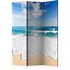 murando - Paravento Decorativo Monofacciale Mare 135x172 cm 3 Pannelli Divisori - Stampa su un Lato su Tela in TNT - Separe Divisorio per la Casa Simpatici Legno - Onde c-B-0035-z-b