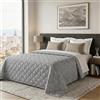 Dorian Home Trapunta Estiva Letto Singolo 100% Puro Cotone Certificato Canva Grigio | Trapuntino Estivo Singolo Leggero, Imbottitura 100 gr, Traspirante, Anallergico e Antibatterico, 4 Stagioni