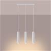 SOLLUX lighting Lampada Da Soffitto Lampada Da Sospensione In Alluminio 3 Paralumi 45 x 5,6, x 98 cm GLOOW Bianco Lampadina LED 3000K luce calda inclusa