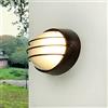 Licht-Erlebnisse Lampada da parete per esterni in alluminio vetro in rame antico IP44 porta d'ingresso L: 22 cm E27 lampada da esterno rustica marittima anabbagliante da parete AMSTERDAM
