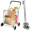 COSTWAY Carrello Portaspesa Pieghevole, Carrello Spesa con Ruote, Capacità di Carico: 45 kg, 83L, 57 x 58 x 91 cm (Argento)