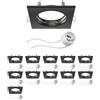 ledscom.de 12x cornice da incasso a soffitto RIR cornice da incasso nero opaco angolare (LED/alogena/GU10/MR16/PAR16/50mm) incl. presa GU10
