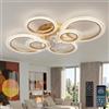 YUNLONG Ventilatore da Soffitto con Luce LED Dimmerabile, Plafoniera Moderna 88cm con Pale Trasparenti e Telecomando/App, Motore DC Silenzioso Reversibile per Camera da Letto, Soggiorno e Cucina