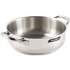 Barazzoni Chef Line Tegame due manici, ø cm 28, capacità 4.5 litri, Made in Italy, Acciaio Inox 18/10, Induzione+Gas, Triplo fondo, PFAS free