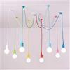 FanXus Lampada a sospensione a ragno da soffitto multicolore vintage E27, lampada a sospensione Lampadario a sospensione retrò, lampada a sospensione fai-da-te con cavo regolabile per soggiorno, camera da