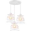 iDEGU 3 Lampade a Sospensione Lampadario Creativo Lampada Industriale Plafoniera di Design a Spirale a Cascata E27 Illuminazione a Soffitto Vintage per Camera Soggiorno Cucina (20 cm Bianco, Cerchio)
