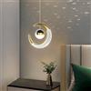 XINYASEE LED Lampadario a sospensione,LED Forma di Luna Moderna Lampada a Sospensione,Plafoniera Fata Lampada Luna e Stelle Lampada a Sospensione Camera da Letto Lampadario (Oro(Bianco))