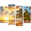 islandburner Quadri Moderni Bel Tramonto sul Mare con Una Vista di Palme sulla Spiaggia Bianca di Stampa su Tela - Quadro x poltrone Salotto Cucina mobili Ufficio casa - Fotografica Formato XXL DHB