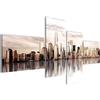 Runa Art New York City Quadri Moderni - Made In Germany - Murali Ny Brown Beige 4 Pezzi 029542b
