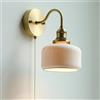 Generic Lampade da Parete per Camera da Letto, Applique da Parete in Ottone con Interruttore a Catena, Montaggio a Parete in Ceramica Bianca, Applique Moderne a Collo di Cigno cablate, apparecchio