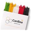 CanBee Candele di cera 50 Candele Multicolore in Cera d'Api Naturale - 16 cm x 5 mm - 40 Minuti - Senza Fumo - Stoppino in Cotone - Per Equilibrio Quotidiano, Meditazione, Yoga, Relax, Rituali - CanBee