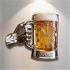 Generic Orologio da parete personalizzato con tazza di birra con nome personalizzato, orologio a tema birra, decorazione artistica da parete 2D a forma di tazza di birra per bar, man cave, camera da letto