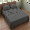 Generico Completo Letto Una Piazza e Mezza (130x200) Lenzuola in Microfibra Anallergica, Manifattura Made in Italy, Set Completo 4 Pezzi con 1 Federa Cuscino Inclusa, Bed Sheets (Grigio Scuro)