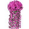 HAOSHICS 2 tralci di fiori artificiali, piante artificiali di edera pendenti, ghirlanda di fiori artificiali in seta per decorare casa, pareti, giardini, matrimoni e feste (rosso rosa)