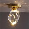 YFMYY Lampada da soffitto moderna a LED in cristallo, plafoniera semi-incassata in ottone, apparecchi di illuminazione dorati a 3 temperature di colore, ideale per corridoio, cucina, ingresso