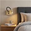 B·LED BARCELONA LED BARCELONA LED Applique da Parete LED Hale 3W in Alluminio Dorato con Braccio Flessibile Nero, Lampada da Lettura Orientabile Piccola, Stile Classico Moderno Vintage di Lusso per Camera e Testiera