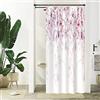 Uiiooazy Tenda Doccia Antimuffa, Tenda da Doccia Piccola 90x180cm Lavanda Eucalipto Foglie Rosa e Viola Tende da Bagno Tessuto Lavabile Impermeabile Poliestere Tende per Vasca da Bagno con 6 Anelli