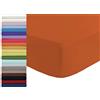 Tata Home Lenzuolo Sotto con Angoli ed Elastici 100% Cotone Misura cm 90x200 Letto Singolo Una Piazza Altezza Materasso cm 25 Colore ARANCIO Made in Italy 57 fili al cm2