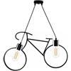 Kovalmax® Lampadario asospensione forma di bicicletta bici portalampada e27 metallo nero