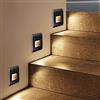 TOPINCN 6 Pezzi Segnapasso LED per Interni Esterni, 1.5W 3000K Bianco Caldo Segnapasso LED da Incasso Luce Scale Luce Notturna Illuminazione Soffusa Lampada Segnapasso Incorporata per