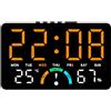 LVYXON Orologio elettronico a LED con ampio display che mostra ora, data, temperatura e umidità, indicatore del livello di comfort, funzione sveglia, montaggio a parete o posizionamento sulla scrivania