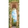 A.Monamour Adesivo Porta Autoadesiva Vista Sul Mare Della Spiaggia Della Grecia Attraverso L'Arco Del Balcone Vinile PVC Adesivi per Porte 3D Pellicola Adesiva Poster Sticker Murale Parete