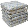 HABITA 33 HOME Set 4 o 6 Cuscini Sedie Cucina Panama Sfoderabili (6 Camelia Blu) | Coprisedia con Laccetti, Cuscino Sedia in Cotone, Cuscini per Sedie Quadrati, 40x40x5 cm, double face, Made in Italy