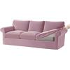 KYJSW Copridivano in Velluto 1/2/3/4 Posti, Copridivani Ektorp Elasticizzato Antiscivolo con Fodera Separata per Schienale E Federa per Cuscino (Rosa,Grande 3 Posti 7 PCS)