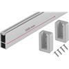 Gedotec Asta appendiabiti in argento opaco, 1000 mm, design con supporto in gomma, asta rettangolare per abiti, montaggio a parete, 30 x 12 mm, 1 set di tubi per armadio con materiale di fissaggio e 2