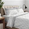 Clara Home Milano CLARA HOME Lenzuola Completo Letto 1 Piazza e Mezza Colore Scott Grigio, Lenzuola Elasticizzate per Tutte le Stagioni, Completo di Federe per Guanciali