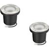 ledscom.de 2x Lampada da incasso a terra BOFU per esterni, IP67, orientabile, acciaio inox, rotonda, 150 mm Ø, 1x GU10 max. 15W, vetro smerigliato
